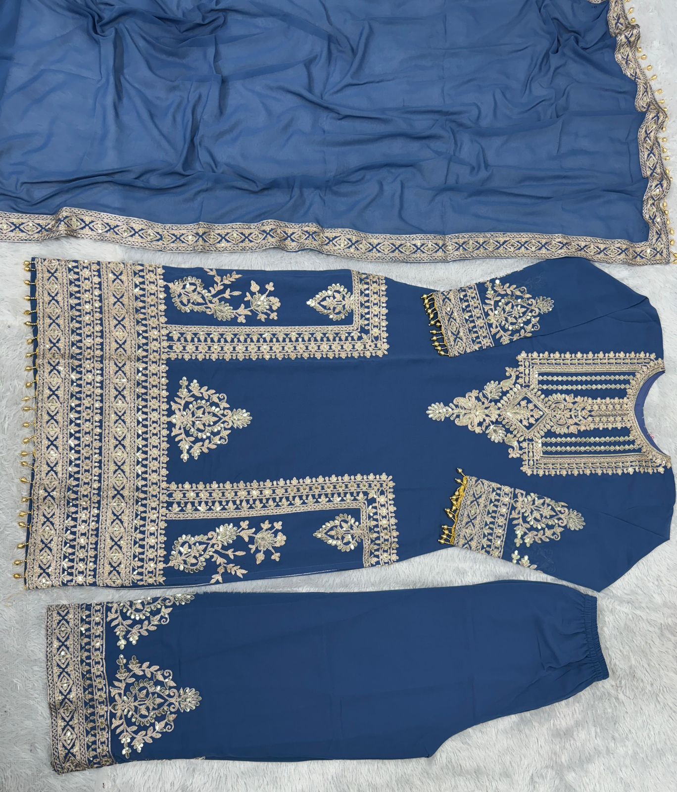 Glourous havey ambriadry pathani suit